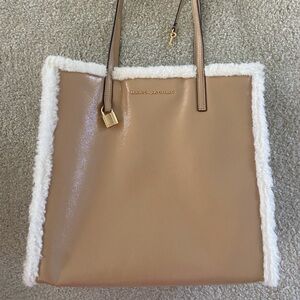 Marc Jacobs Grind Faux Shearling Trim Tote Bag NWT